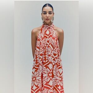 H&M Limited Edition: Voluminous Maxi Dress Color: Bright red patterned size S